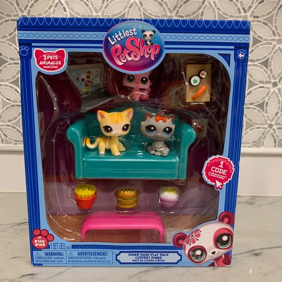 Littlest Pet Shop Diner Dash Play Pack #166–#168 Cats Sealed Rare HTF - Picture 1 of 9